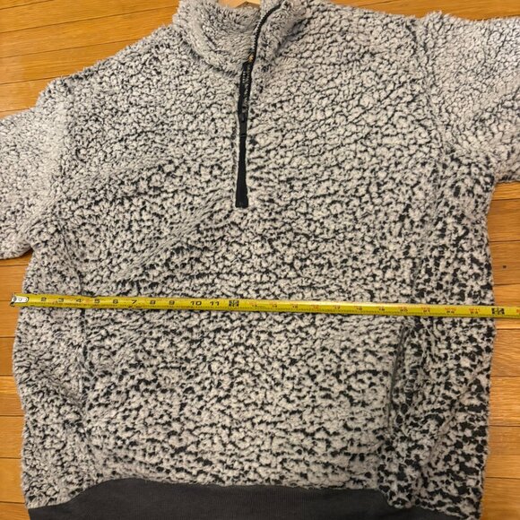 EXPRESS Sherpa fleece quarter zip pullover white oversized Athleisure loungewear - Picture 6 of 7